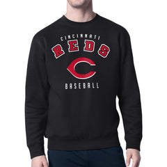 Cincinnati Reds Starter Team Logo Fleece Pullover Sweatshirt - Black - MLB on Sale