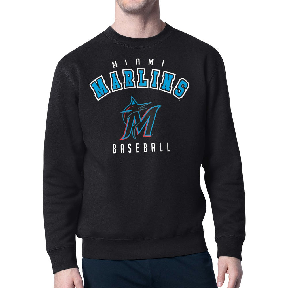 Miami Marlins Starter Team Logo Fleece Pullover Sweatshirt - Black - MLB on Sale