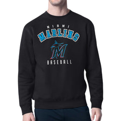 Miami Marlins Starter Team Logo Fleece Pullover Sweatshirt - Black - MLB on Sale