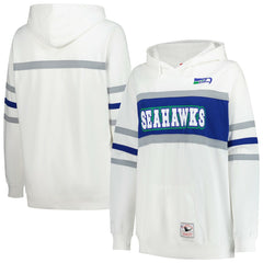 Mitchell & Ness Seattle Seahawks Women's Plus Size Head Coach Throwback Pullover Hoodie White
