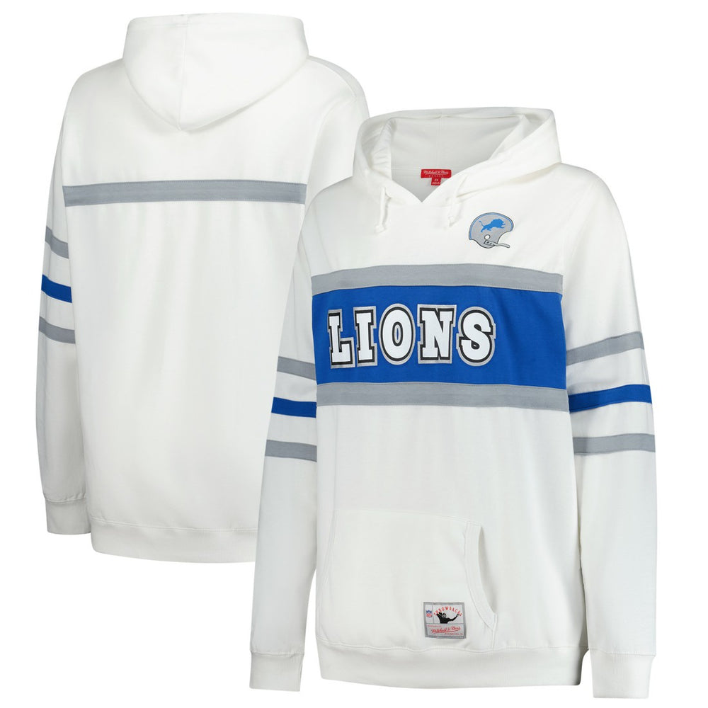 Mitchell & Ness Detroit Lions Women's Plus Size Head Coach Throwback Pullover Hoodie White