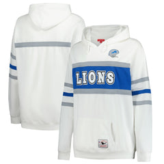 Mitchell & Ness Detroit Lions Women's Plus Size Head Coach Throwback Pullover Hoodie White