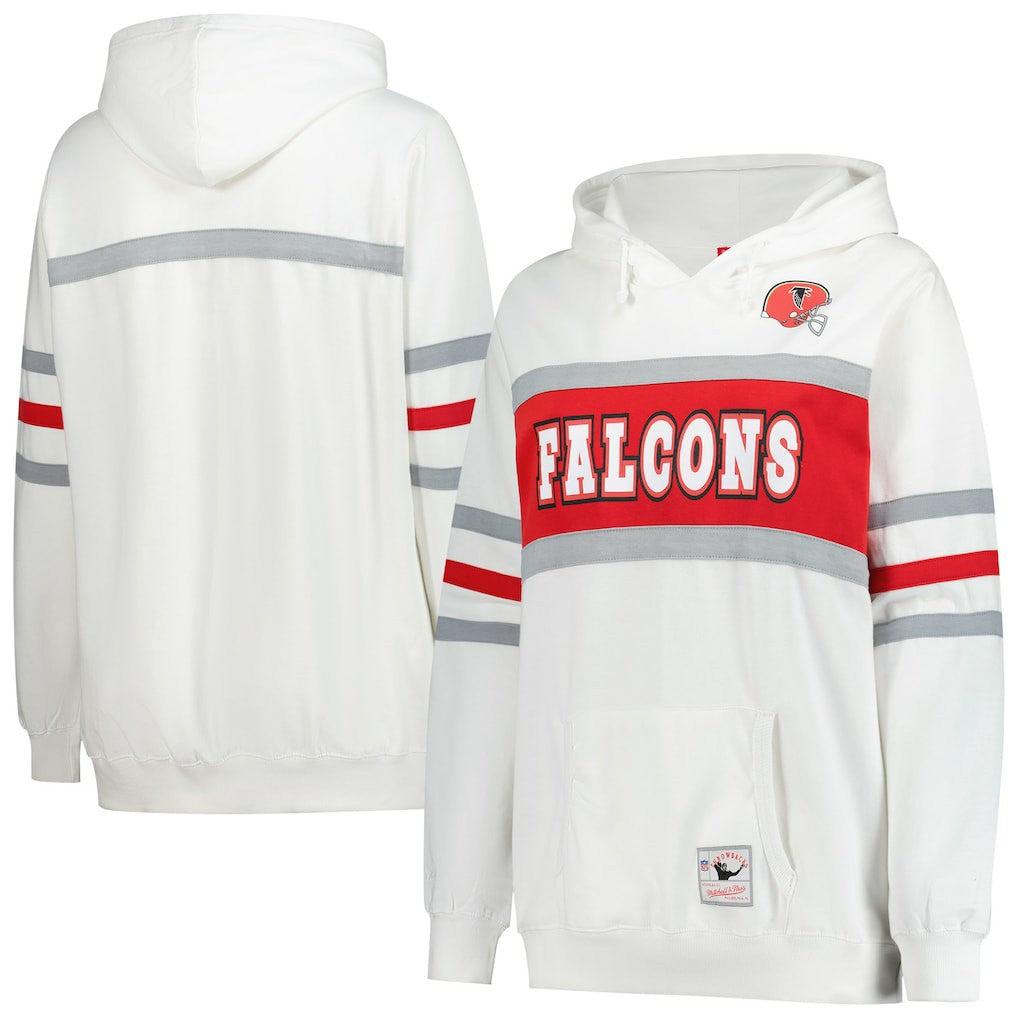 Mitchell & Ness Atlanta Falcons Women's Plus Size Head Coach Throwback Pullover Hoodie White