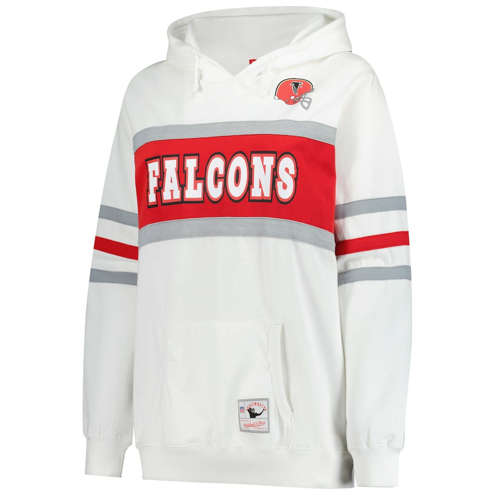 Mitchell & Ness Atlanta Falcons Women's Plus Size Head Coach Throwback Pullover Hoodie White