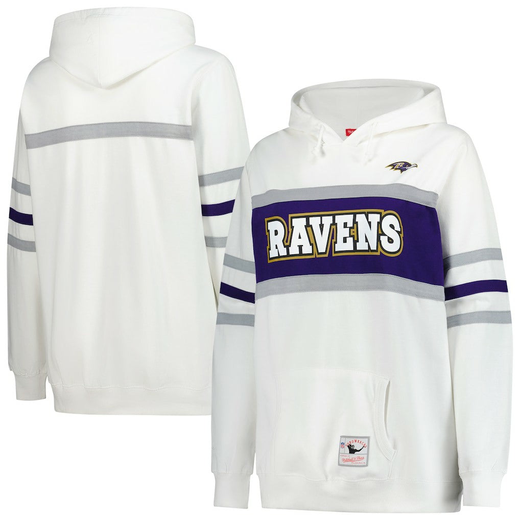 Mitchell & Ness Baltimore Ravens Women's Plus Size Head Coach Throwback Pullover Hoodie White