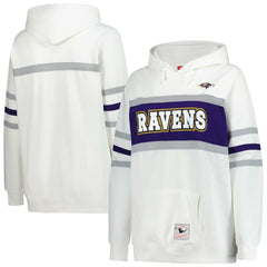 Mitchell & Ness Baltimore Ravens Women's Plus Size Head Coach Throwback Pullover Hoodie White