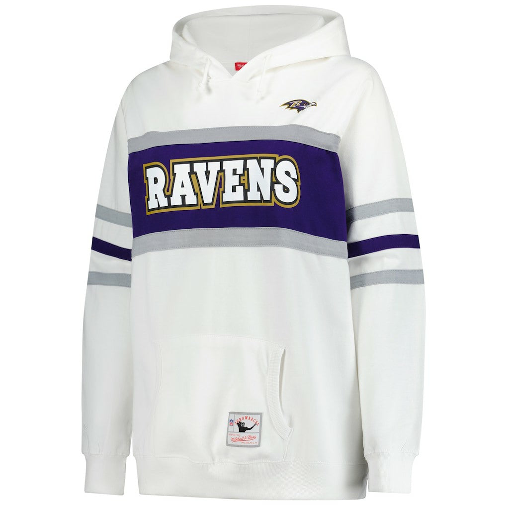 Mitchell & Ness Baltimore Ravens Women's Plus Size Head Coach Throwback Pullover Hoodie White