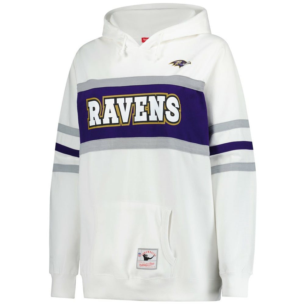 Mitchell & Ness Baltimore Ravens Women's Plus Size Head Coach Throwback Pullover Hoodie White