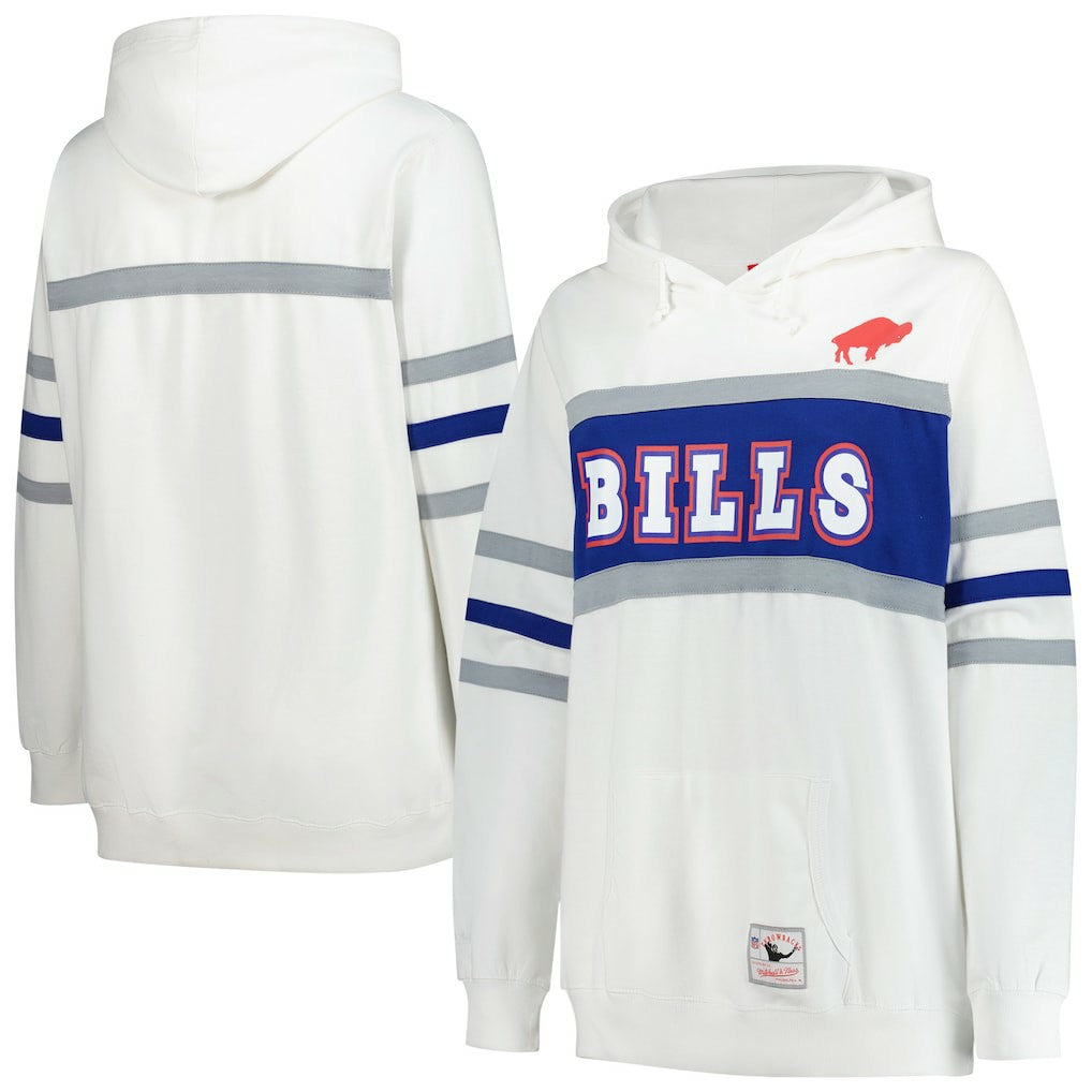Mitchell & Ness Buffalo Bills Women's Plus Size Head Coach Throwback Pullover Hoodie White