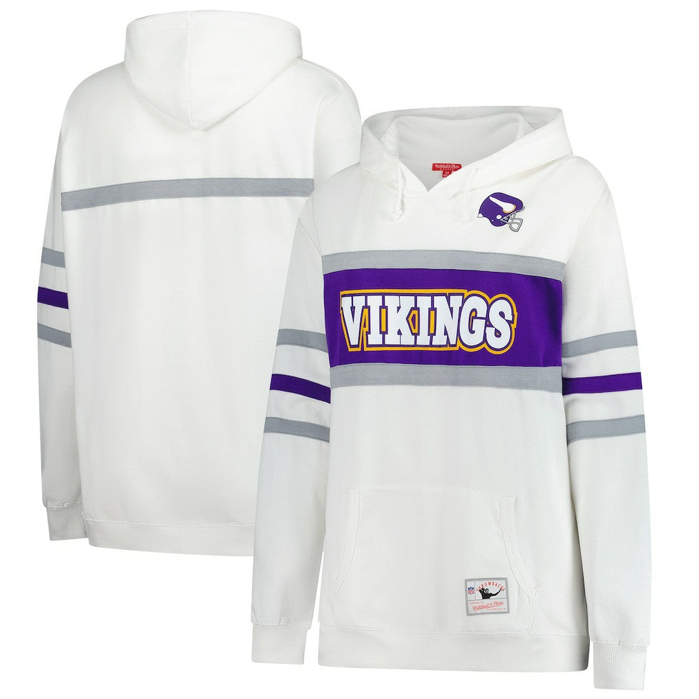 Mitchell & Ness Minnesota Vikings Women's Plus Size Head Coach Throwback Pullover Hoodie White