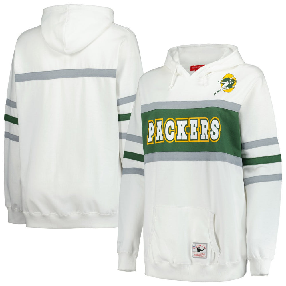 Mitchell & Ness Green Bay Packers Women's Plus Size Head Coach Throwback Pullover Hoodie White