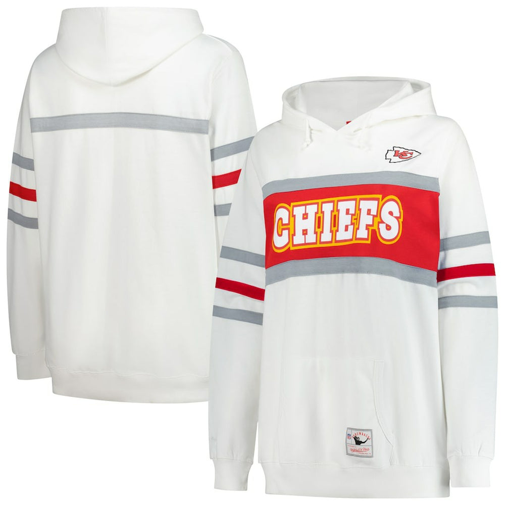 Mitchell & Ness Kansas City Chiefs Women's Plus Size Head Coach Throwback Pullover Hoodie White