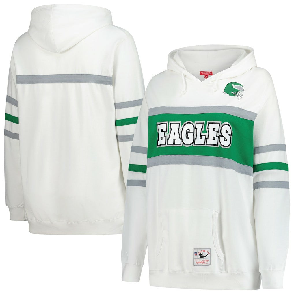 Mitchell & Ness Philadelphia Eagles Women's Plus Size Head Coach Throwback Pullover Hoodie White