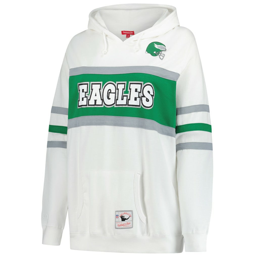 Mitchell & Ness Philadelphia Eagles Women's Plus Size Head Coach Throwback Pullover Hoodie White