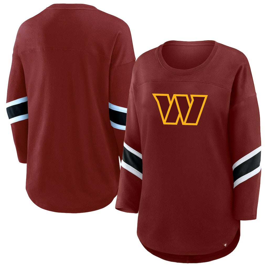 Fanatics Washington Commanders Women's Plus Size Redzone 3/4-Sleeve Scoop Neck T-Shirt Burgundy