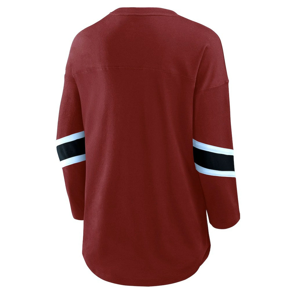 Fanatics Washington Commanders Women's Plus Size Redzone 3/4-Sleeve Scoop Neck T-Shirt Burgundy