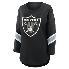 Fanatics Las Vegas Raiders Women's Plus Size Redzone 3/4-Sleeve Scoop Neck T-Shirt Black