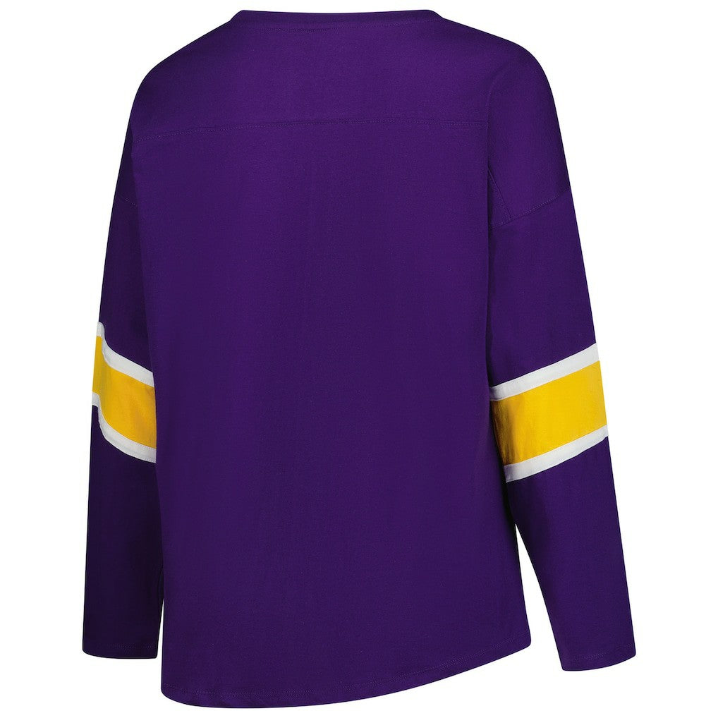 Fanatics Minnesota Vikings Women's Plus Size Redzone 3/4-Sleeve Scoop Neck T-Shirt Purple