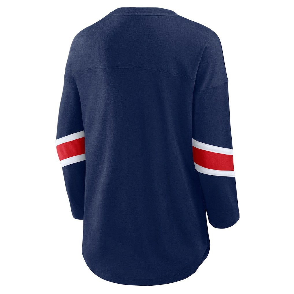Fanatics New England Patriots Women's Plus Size Redzone 3/4-Sleeve Scoop Neck T-Shirt Navy