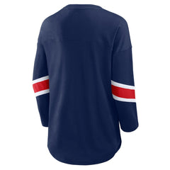 Fanatics New England Patriots Women's Plus Size Redzone 3/4-Sleeve Scoop Neck T-Shirt Navy