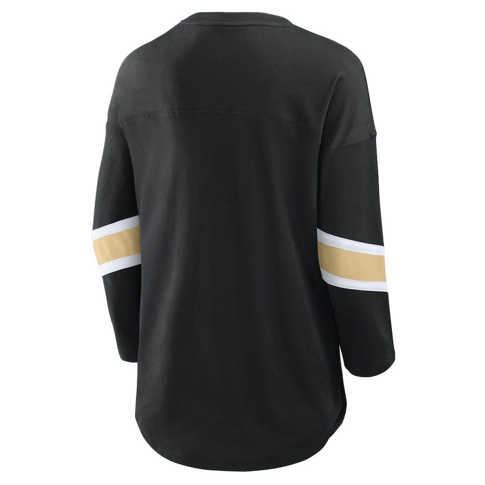 Fanatics New Orleans Saints Women's Plus Size Redzone 3/4-Sleeve Scoop Neck T-Shirt Black