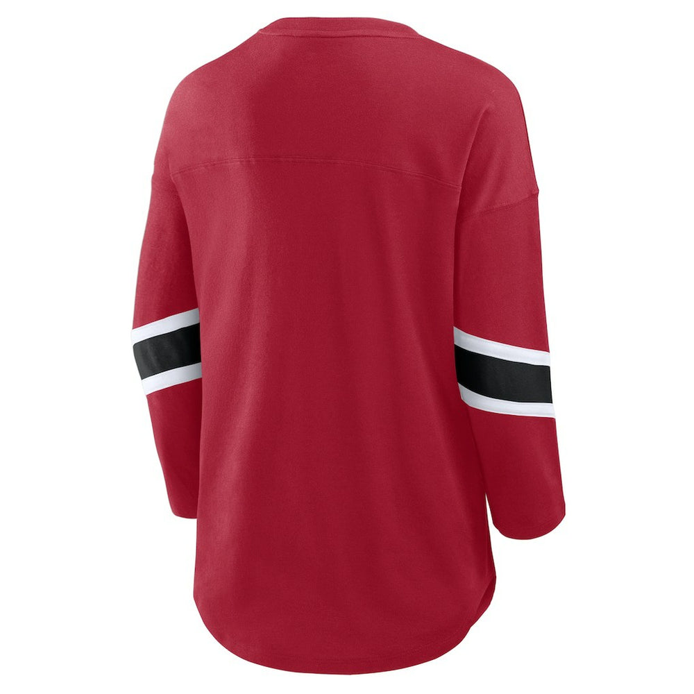 Fanatics San Francisco 49ers Women's Plus Size Redzone 3/4-Sleeve Scoop Neck T-Shirt Scarlet