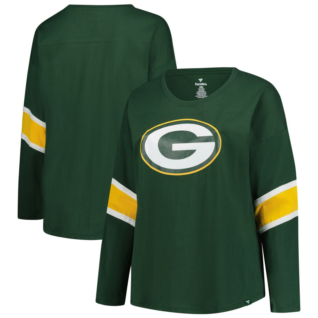 Fanatics Green Bay Packers Women's Plus Size Redzone 3/4-Sleeve Scoop Neck T-Shirt Green