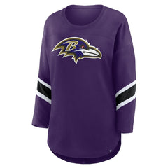 Fanatics Baltimore Ravens Women's Plus Size Redzone 3/4-Sleeve Scoop Neck T-Shirt Purple