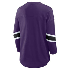 Fanatics Baltimore Ravens Women's Plus Size Redzone 3/4-Sleeve Scoop Neck T-Shirt Purple