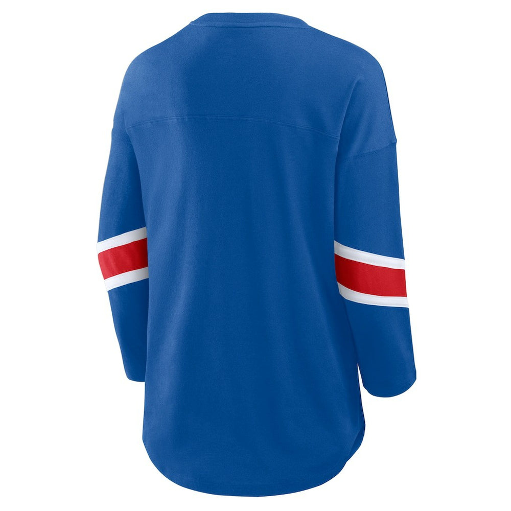 Fanatics Buffalo Bills Women's Plus Size Redzone 3/4-Sleeve Scoop Neck T-Shirt Royal