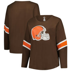 Fanatics Cleveland Browns Women's Plus Size Redzone 3/4-Sleeve Scoop Neck T-Shirt Brown