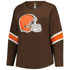 Fanatics Cleveland Browns Women's Plus Size Redzone 3/4-Sleeve Scoop Neck T-Shirt Brown