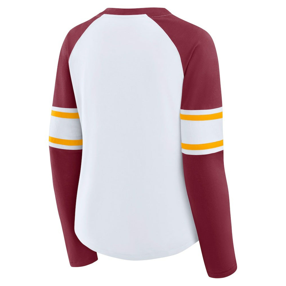 Fanatics Washington Commanders Women's Plus Size Redzone Lace Up Long Sleeve T-Shirt White