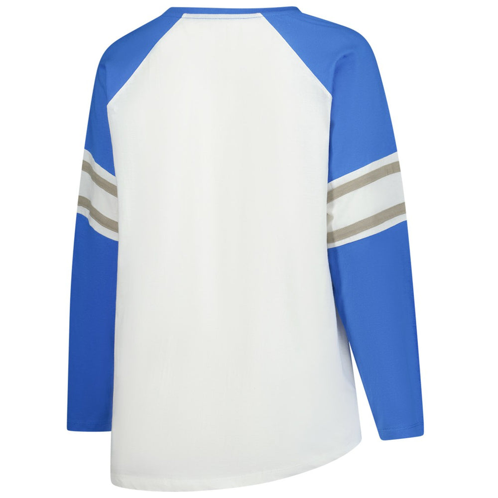 Fanatics Detroit Lions Women's Plus Size Redzone Lace Up Long Sleeve T-Shirt White