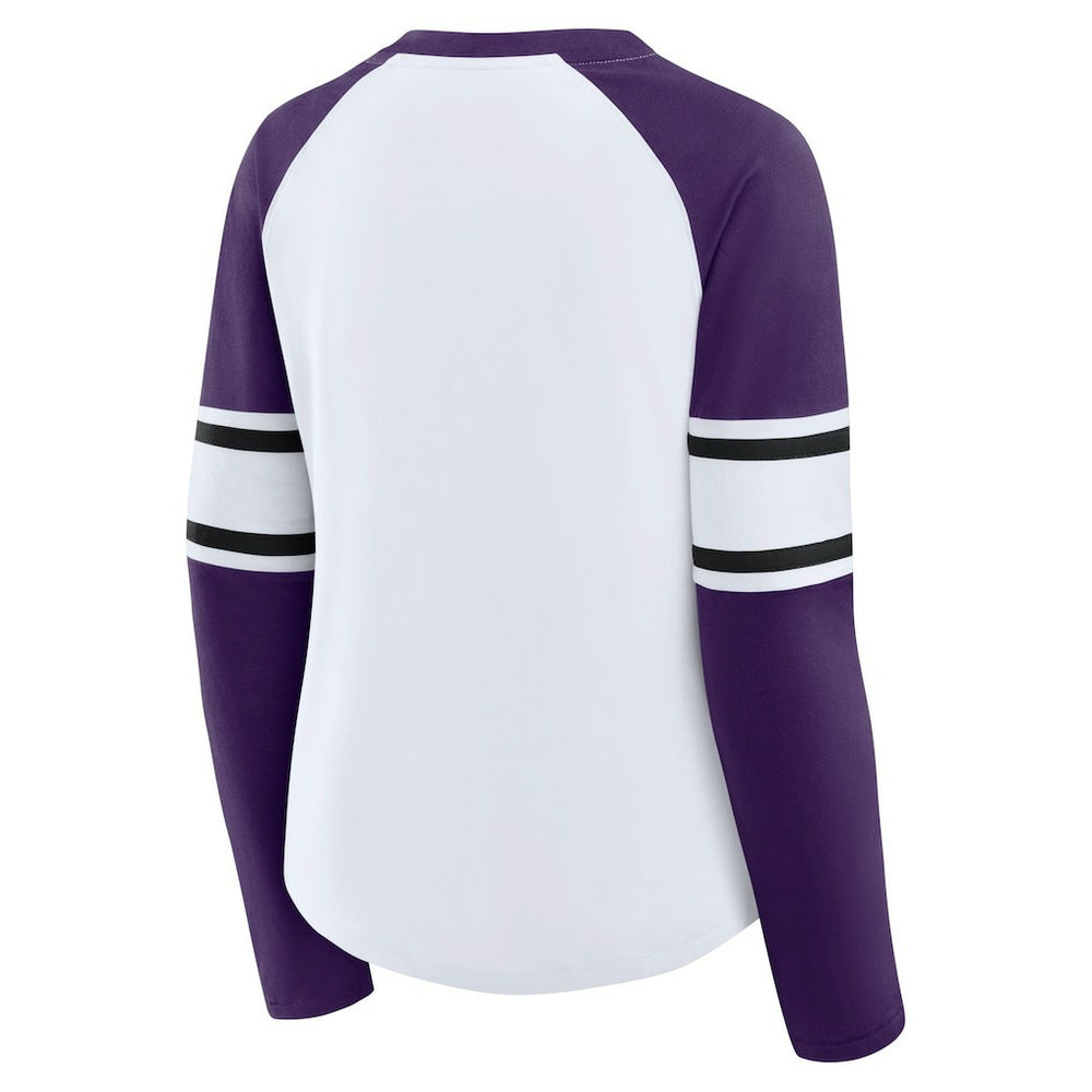 Fanatics Baltimore Ravens Women's Plus Size Redzone Lace Up Long Sleeve T-Shirt White