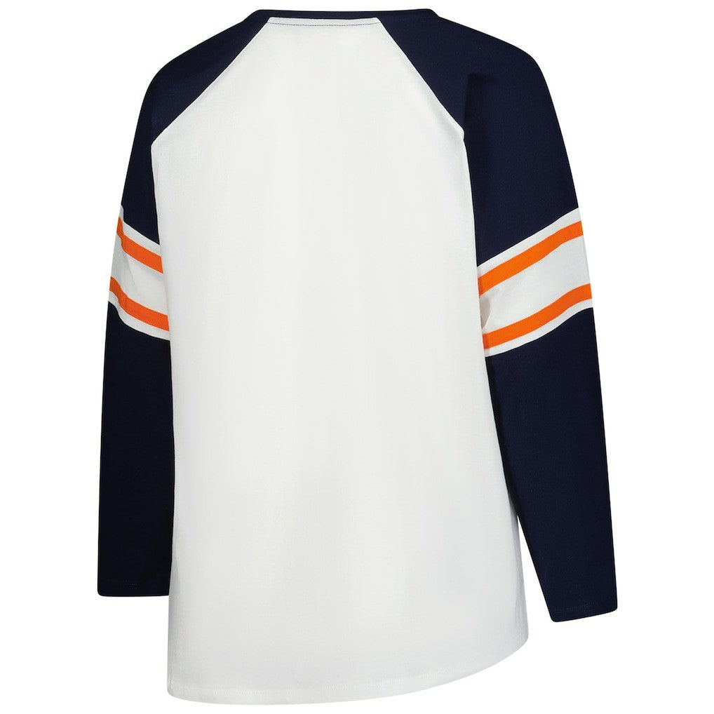 Fanatics Chicago Bears Women's Plus Size Redzone Lace Up Long Sleeve T-Shirt White