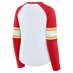 Fanatics Kansas City Chiefs Women's Plus Size Redzone Lace Up Long Sleeve T-Shirt White
