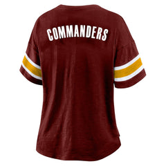 Fanatics Washington Commanders Women's Plus Size Redzone Notch Neck T-Shirt Burgundy