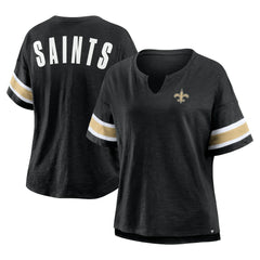 Fanatics New Orleans Saints Women's Plus Size Redzone Notch Neck T-Shirt Black