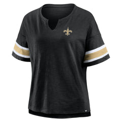 Fanatics New Orleans Saints Women's Plus Size Redzone Notch Neck T-Shirt Black