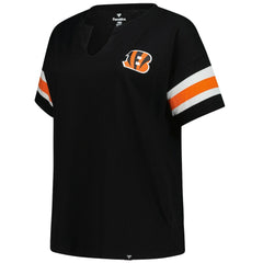 Fanatics Cincinnati Bengals Women's Plus Size Redzone Notch Neck T-Shirt Black