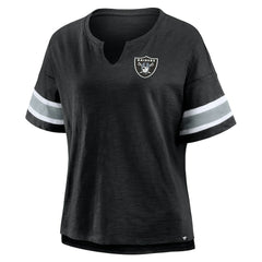 Fanatics Las Vegas Raiders Women's Plus Size Redzone Notch Neck T-Shirt Black