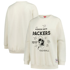 Mitchell & Ness Green Bay Packers Women's Plus Size Shooting Star Sweatshirt Cream