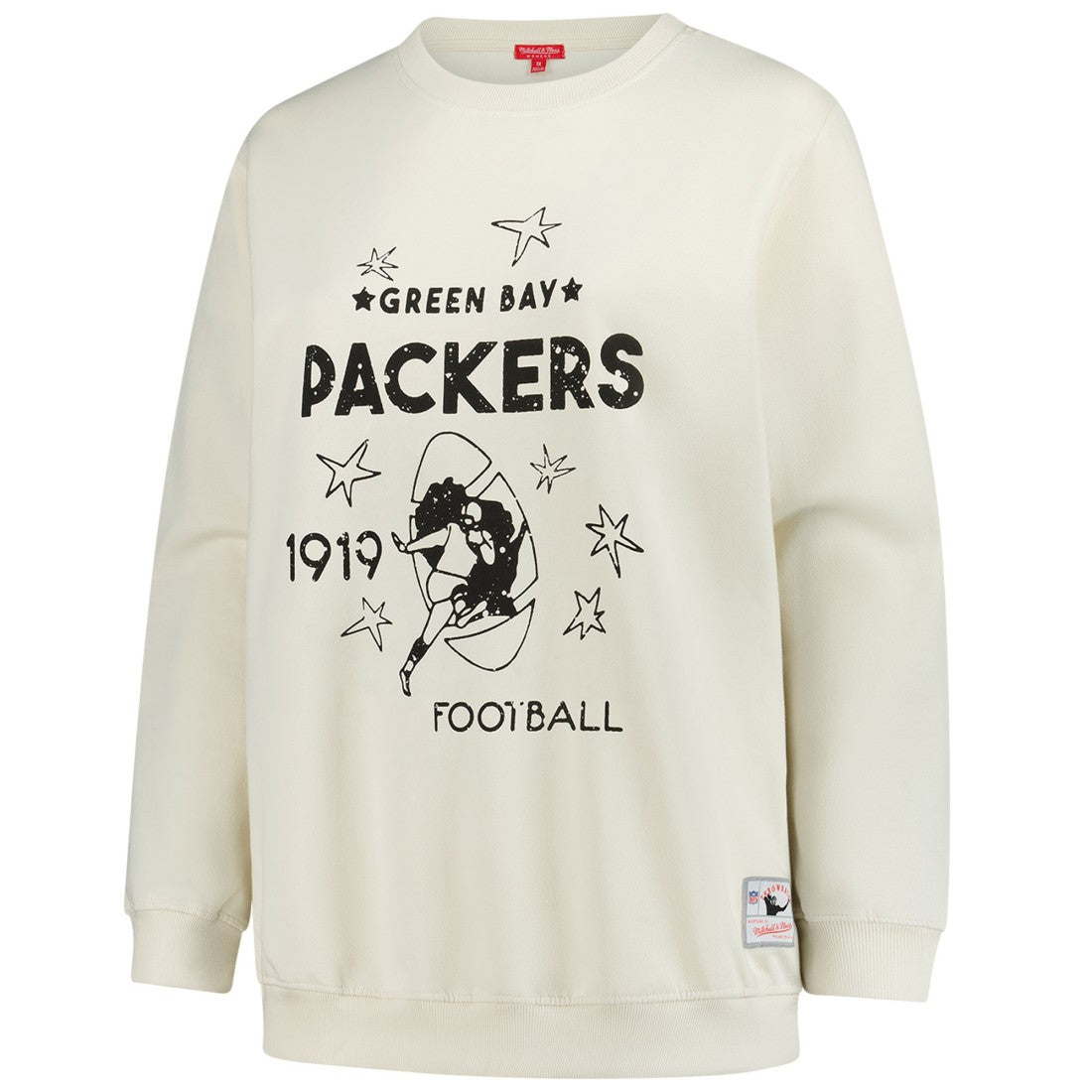 Mitchell & Ness Green Bay Packers Women's Plus Size Shooting Star Sweatshirt Cream