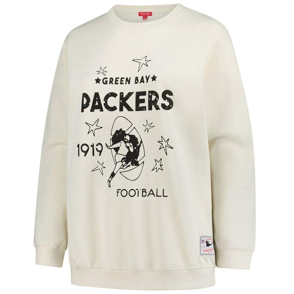 Mitchell & Ness Green Bay Packers Women's Plus Size Shooting Star Sweatshirt Cream