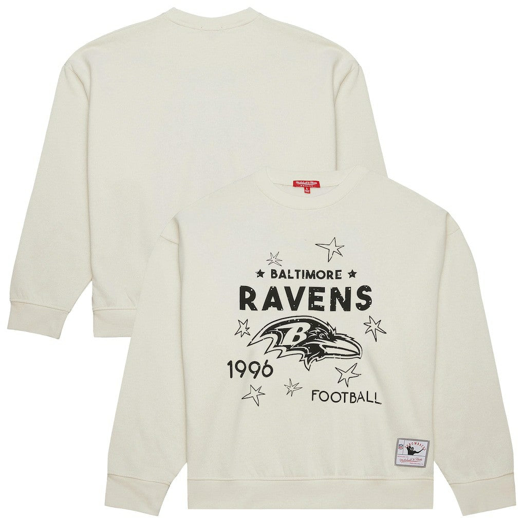 Mitchell & Ness Baltimore Ravens Women's Plus Size Shooting Star Sweatshirt Cream