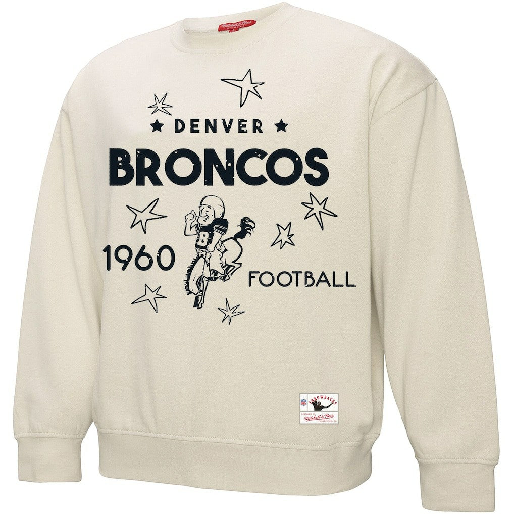 Mitchell & Ness Denver Broncos Women's Plus Size Shooting Star Sweatshirt Cream