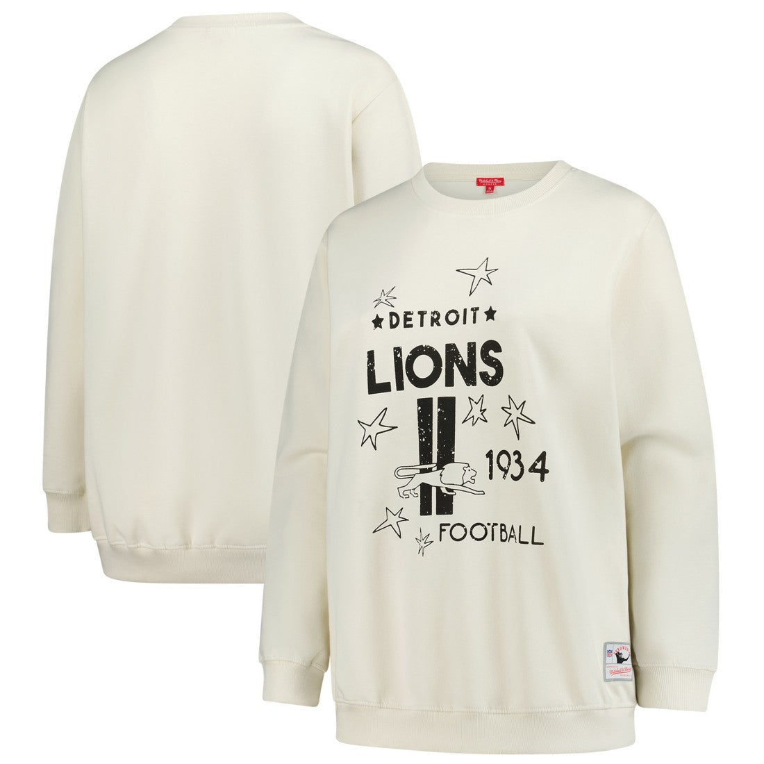 Mitchell & Ness Detroit Lions Women's Plus Size Shooting Star Sweatshirt Cream