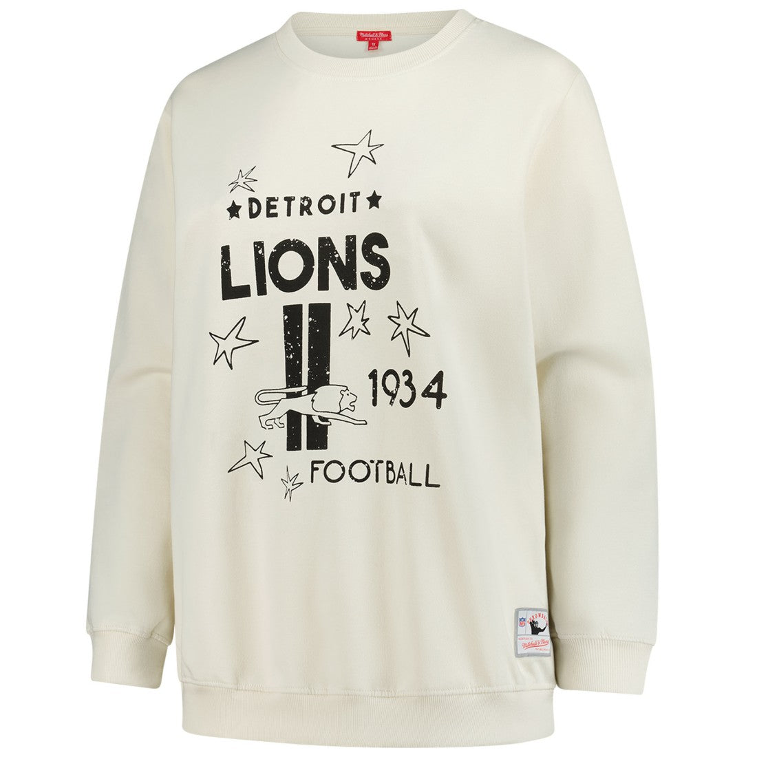 Mitchell & Ness Detroit Lions Women's Plus Size Shooting Star Sweatshirt Cream