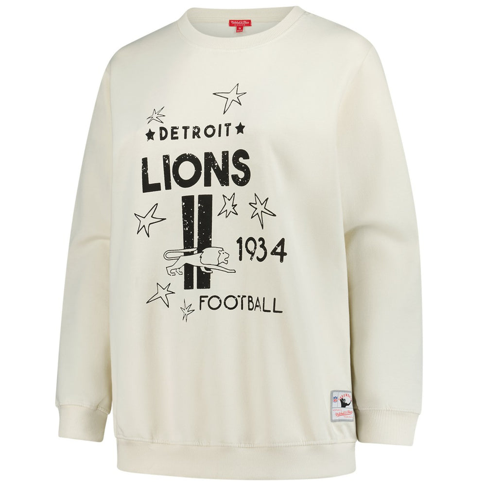Mitchell & Ness Detroit Lions Women's Plus Size Shooting Star Sweatshirt Cream